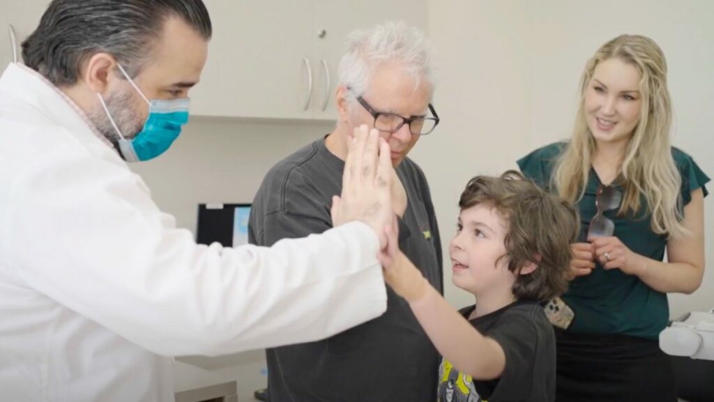 george kittle stem cell therapy Dylan giving the doctor a high five at Stem Cell Institute