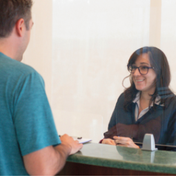 questions to ask about stem cell therapy Stem cell clinic administrator talking to a patient