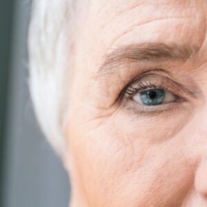 Close-up photo of an older woman's face